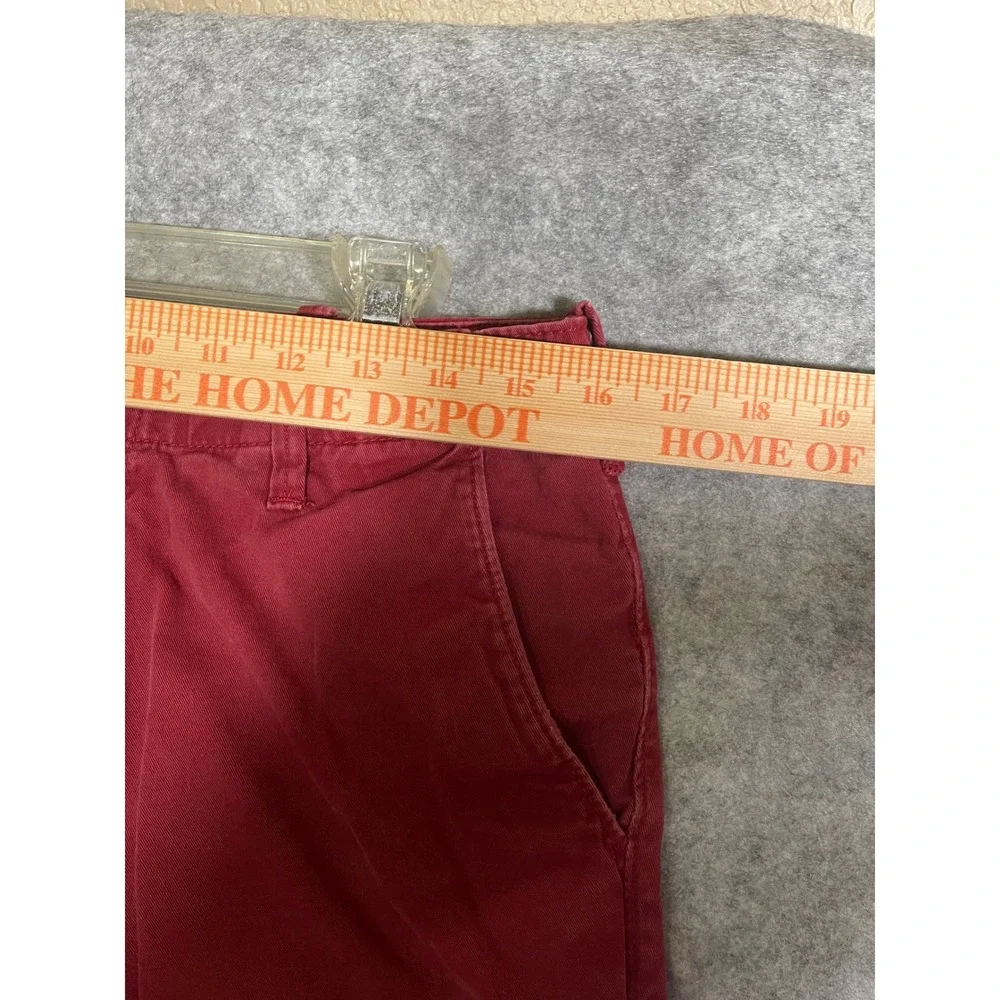 Express Mens Red Chino Shorts Size 30 Cotton Flat Front Casual Twill RN 56285